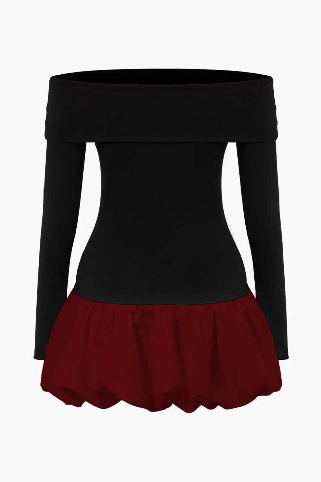 Off Shoulder Patchwork Mini Dress>MICAS Discount