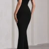 Off Shoulder Slit Sleeveless Maxi Dress>MICAS Outlet
