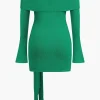 Off Shoulder Twist Front Knit Mini Dress>MICAS Outlet