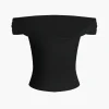 Off-Shoulder Wrap T-shirt>MICAS Best