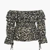 Off-The-Shoulder Chiffon Peplum Top>MICAS Discount