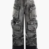 Ombre Multi Pocket Wide Leg Cargo Jeans>MICAS Discount