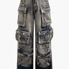 Ombre Multi Pocket Wide Leg Cargo Jeans>MICAS Discount