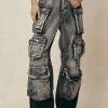 Ombre Multi Pocket Wide Leg Cargo Jeans>MICAS Discount