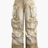Ombre Multi Pocket Wide Leg Cargo Jeans>MICAS Discount