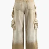 Ombre Multi Pocket Wide Leg Cargo Jeans>MICAS Discount