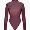 Ombre Print Mesh Long Sleeve Bodysuit>MICAS Sale