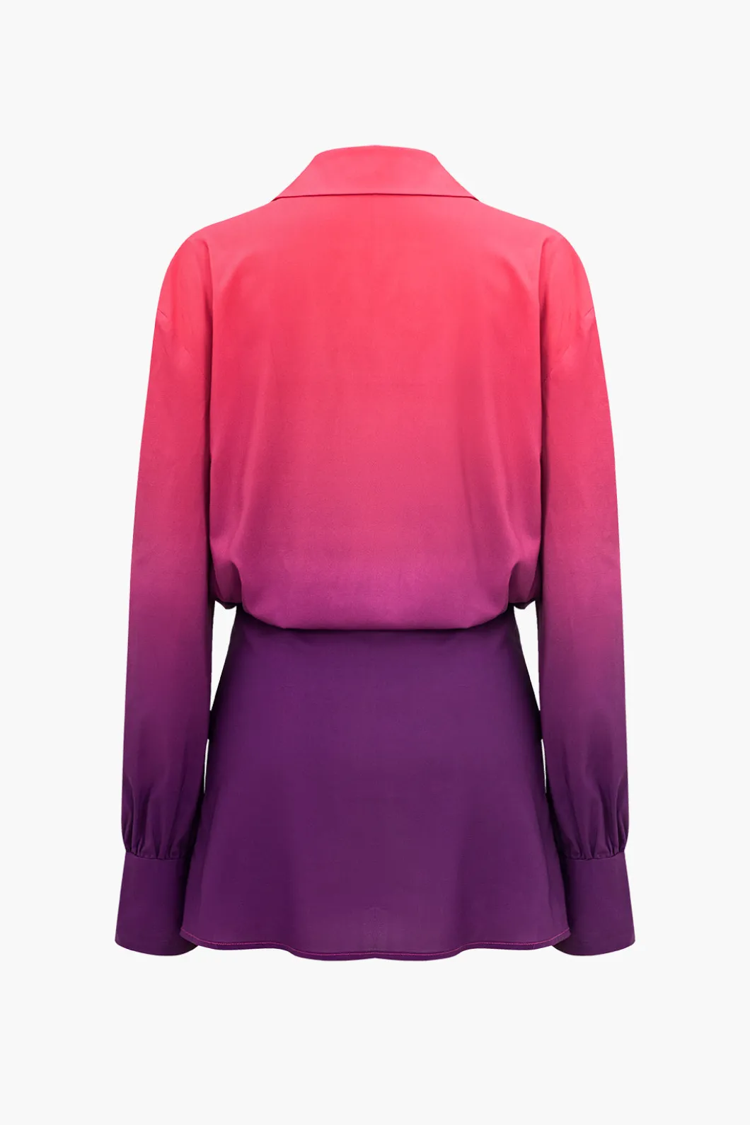 Ombre Print Ruched Button Up Mini Dress>MICAS Best