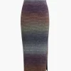 Ombre Side Slit Knit Midi Skirt>MICAS Online