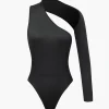 One Shoulder Cut out Bodysuit>MICAS Outlet