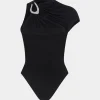 One Shoulder Ruched Short Sleeve Bodysuit>MICAS Clearance