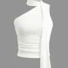 One-shoulder Tank Top With Scarf>MICAS Outlet