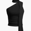 One-shoulder Tank Top With Scarf>MICAS Outlet
