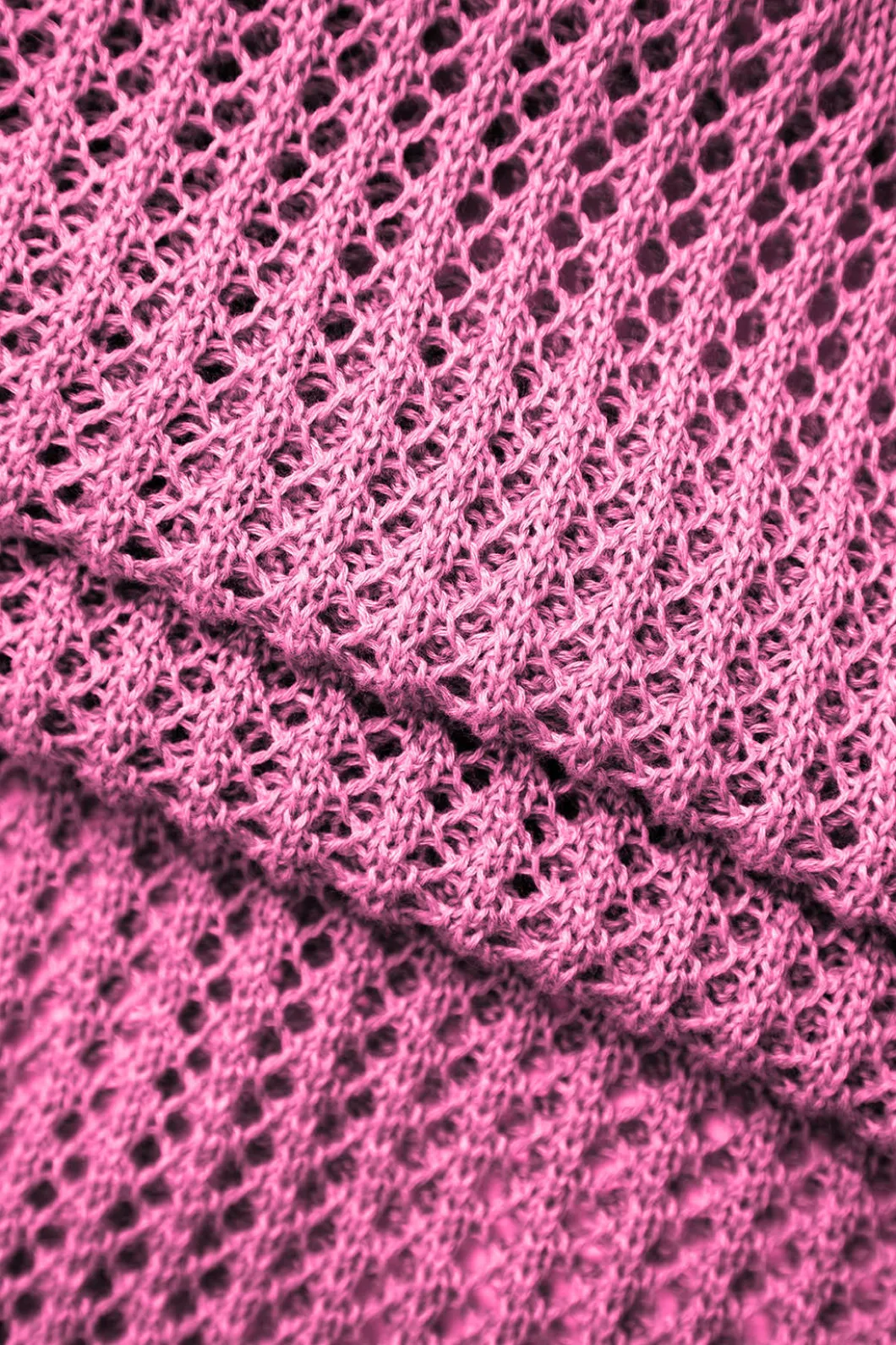 Open Knit Ruffle Hem Cami Mini Dress>MICAS New