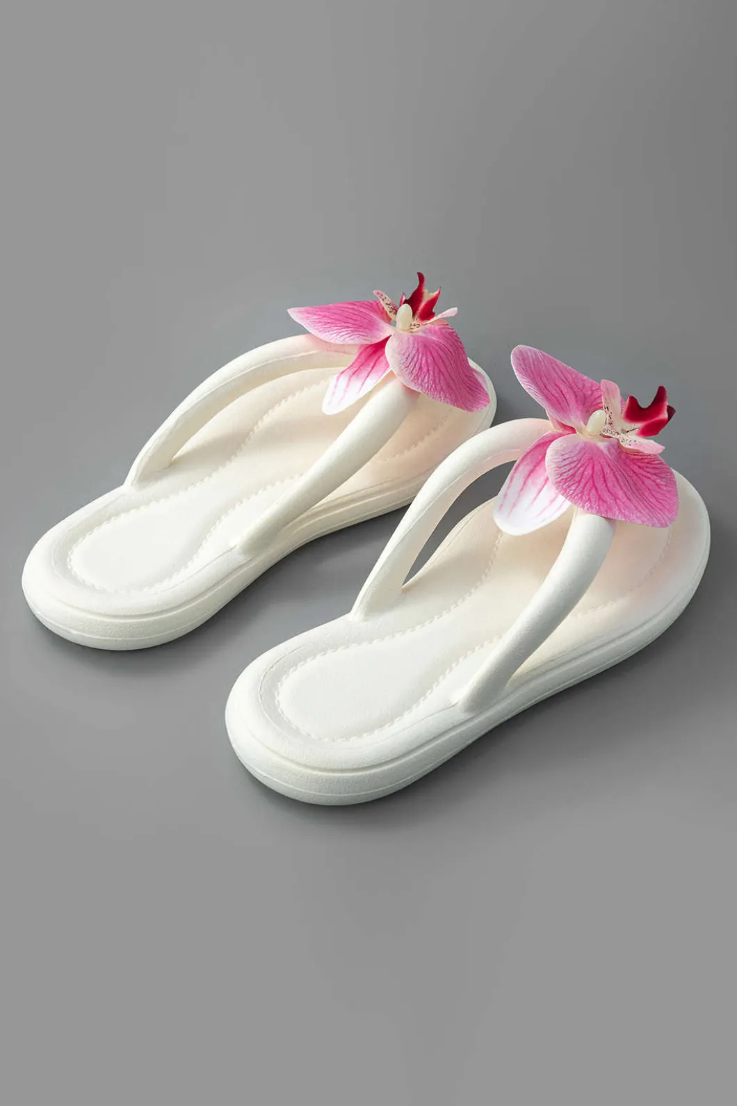 Orchid Decoration Flip Flop Slippers>MICAS Clearance