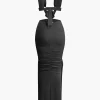 O-Ring Cut Out Ruched Maxi Dress>MICAS Hot