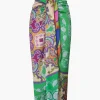 Paisley Print Ruched Midi Skirt>MICAS Fashion