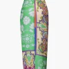Paisley Print Ruched Midi Skirt>MICAS Fashion
