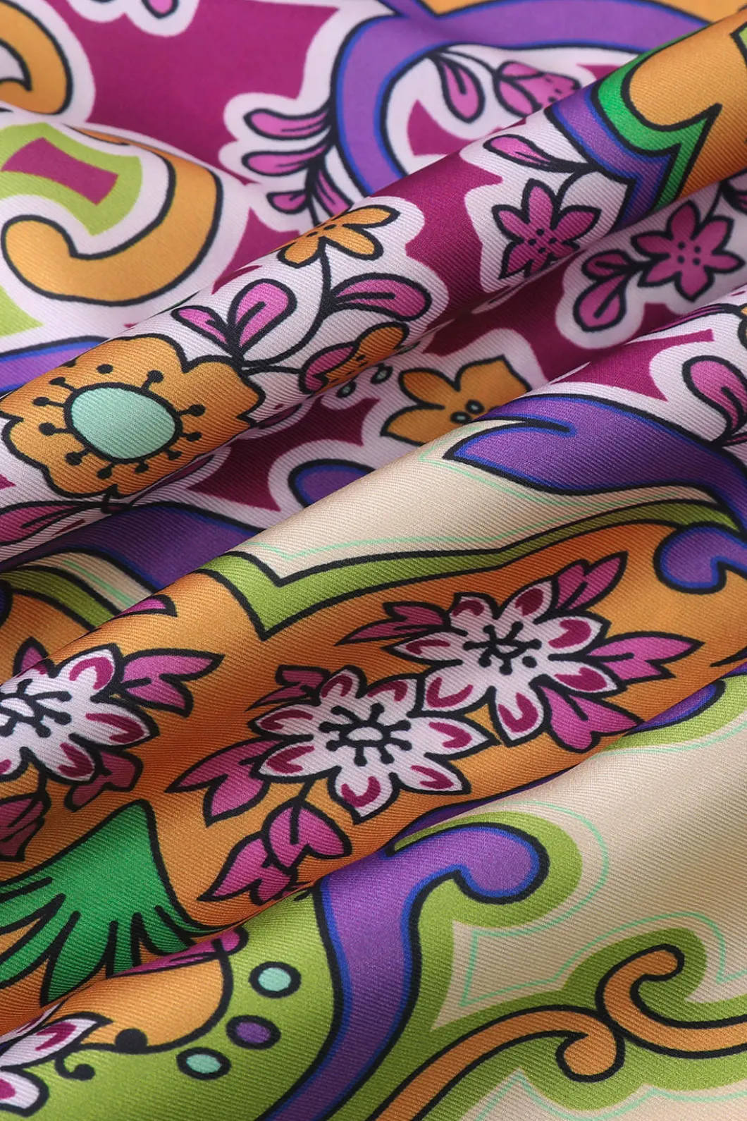 Paisley Print Ruched Midi Skirt>MICAS Fashion