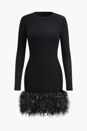 Patchwork Long Sleeve Mini Dress>MICAS Hot