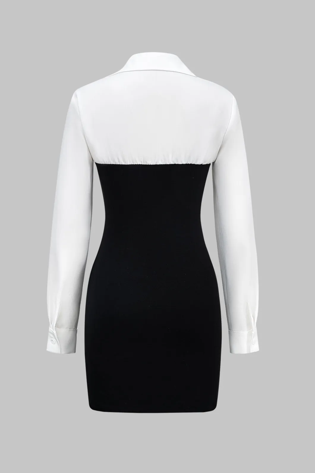 Patchwork Long Sleeve Mini Dress>MICAS Outlet