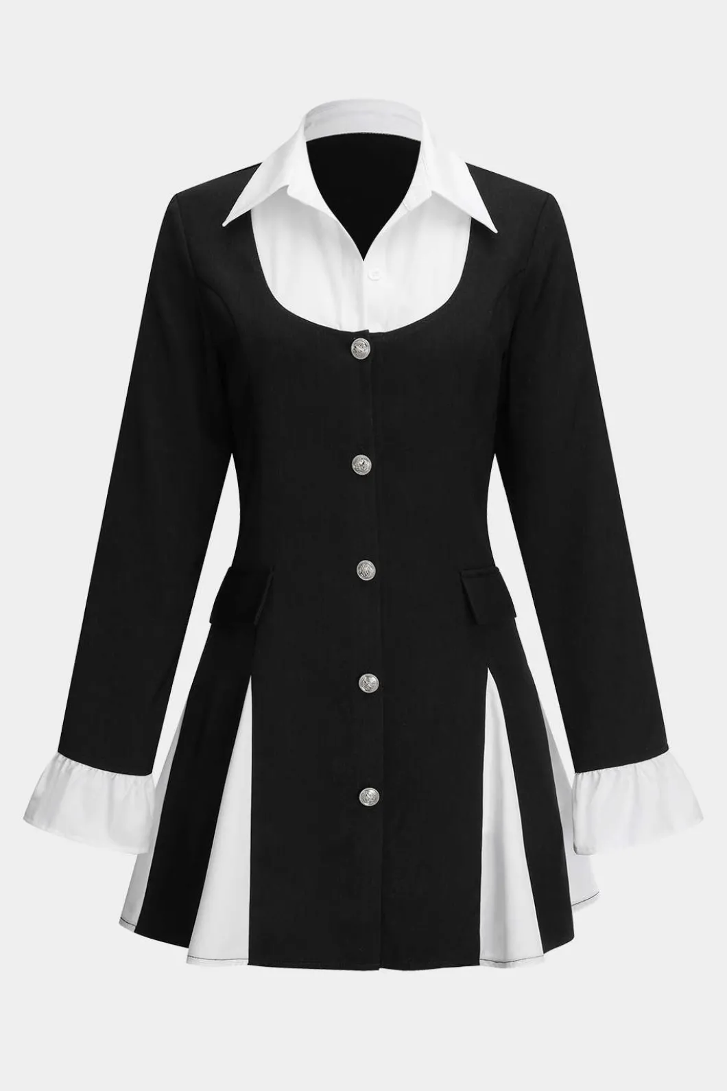 Patchwork Long Sleeve Mini Dress>MICAS Sale