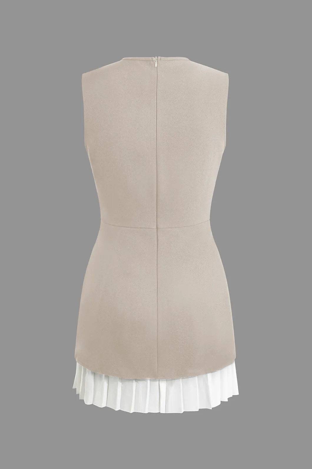 Patchwork Pleated Hem Tank Mini Dress>MICAS Sale