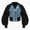 Patchwork Zipper Denim Outerwear Jacket>MICAS Fashion