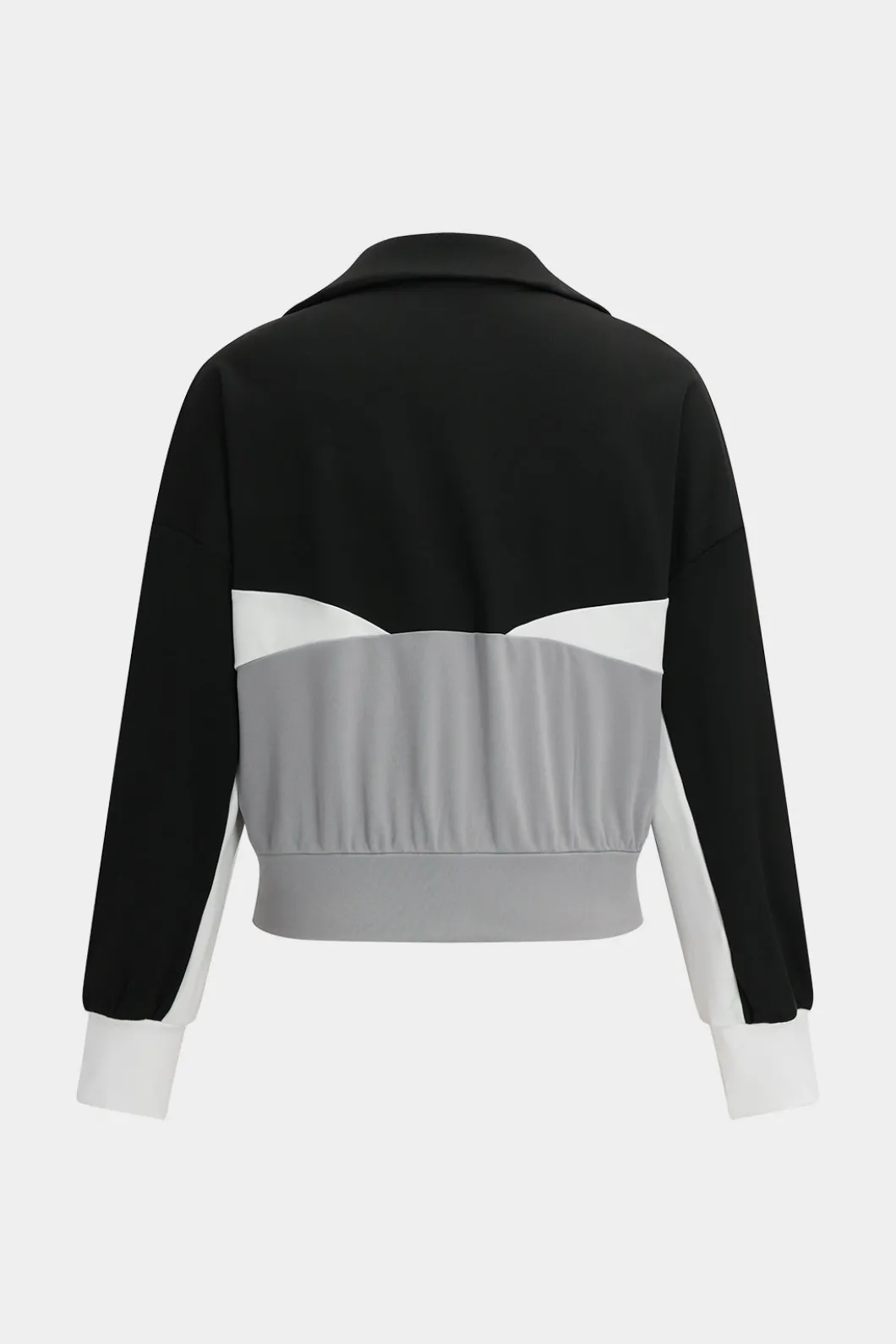 Patchwork Zipper Jacket And Flared Leg Trousers Set>MICAS Best