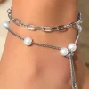 Pearl And Chain Adjustable Anklet>MICAS Online