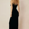 Pearl Detail V-neck Slip Knit Maxi Dress>MICAS Hot