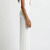 Pearl Detail V-neck Slip Knit Maxi Dress>MICAS Hot