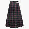 Plaid Cut Out Waist Midi Skirt>MICAS Discount