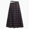 Plaid Cut Out Waist Midi Skirt>MICAS Discount