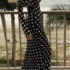 Polka Dot Print Off Shoulder Maxi Dress>MICAS Online