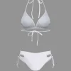 Print T-shirt And Tie Halter Bikini Set>MICAS Online