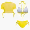 Print T-shirt And Tie Halter Bikini Set>MICAS Online