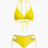 Print T-shirt And Tie Halter Bikini Set>MICAS Online