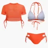 Print T-shirt And Tie Halter Bikini Set>MICAS Online