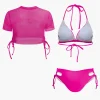 Print T-shirt And Tie Halter Bikini Set>MICAS Online