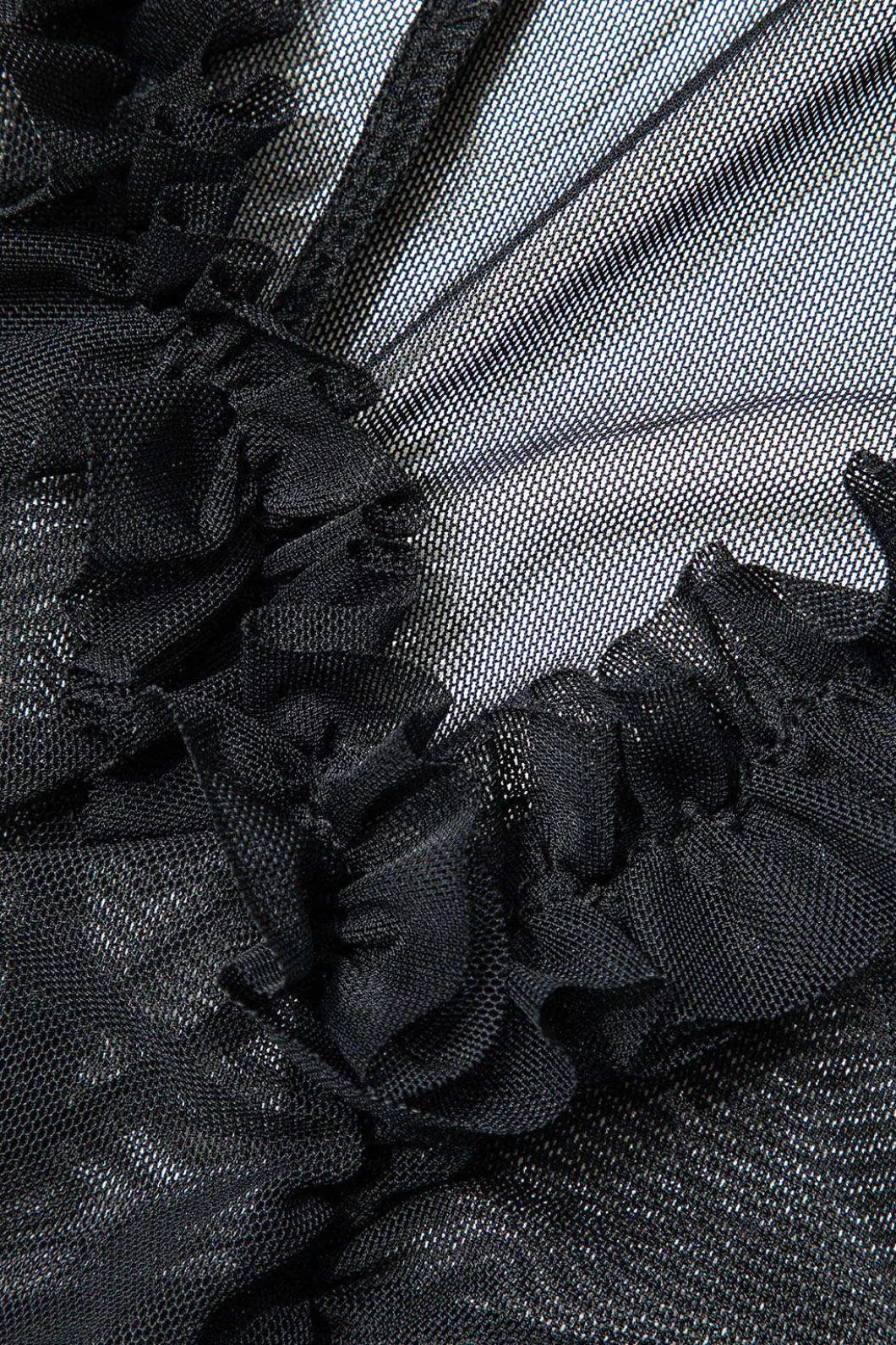 Printed Ruffle Cut Out Mesh Slit Slip Maxi Dress>MICAS Best