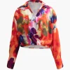 Printed Satin Blouse>MICAS Sale