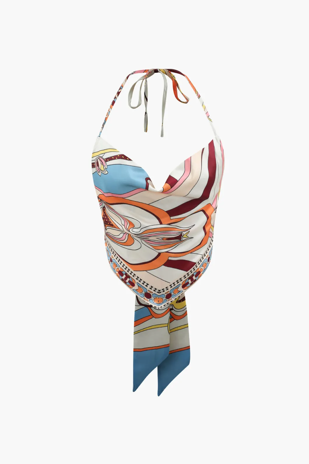 Printed Satin Halter Tie Cami And Wide Leg Pants Set>MICAS Outlet