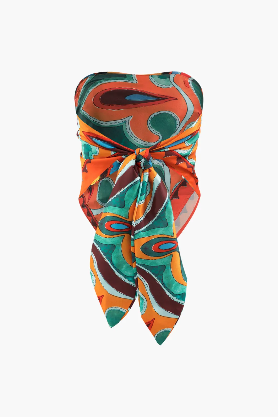 Printed Strappy Scarf Top>MICAS Discount