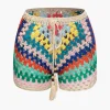 Rainbow Crochet Tie Front Tube Top And Shorts Set>MICAS Hot