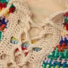 Rainbow Crochet Tie Front Tube Top And Shorts Set>MICAS Hot