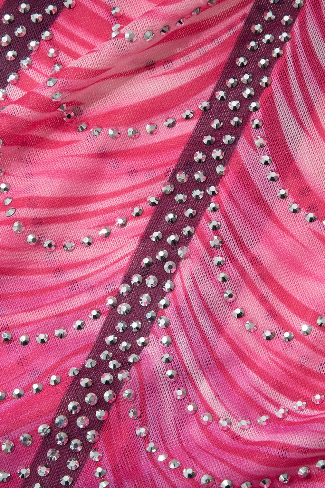 Rainbow Striped Rhinestone Bodycon Mini Dress>MICAS Best