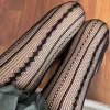 Retro Diamond Vertical Stripes Hollowed-Out Tights>MICAS Discount