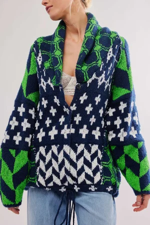 Retro Pattern Knit Button Cardigan>MICAS Fashion