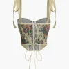 Retro Print Corset Tie-Up Cami Top>MICAS Best